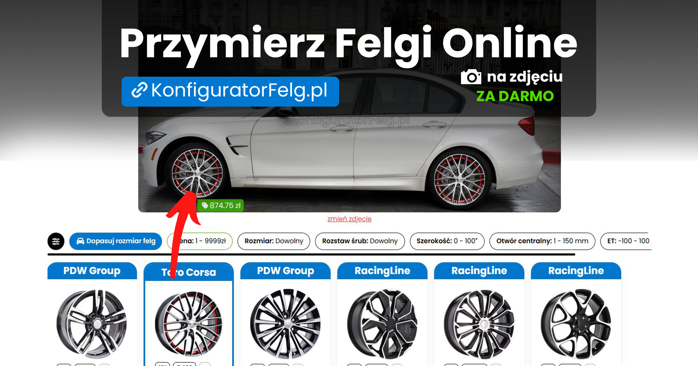 Wizualizacja felg na aucie online - konfigurator felg aluminiowych